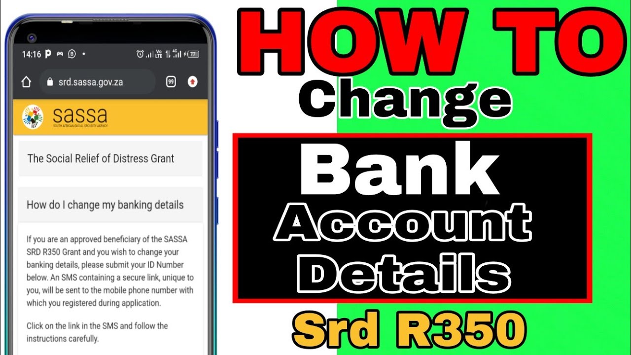 Change My Banking Details for SASSA SRD R350